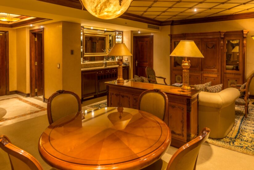 Junior Suite lounge and bar area at the D'oreale Grande