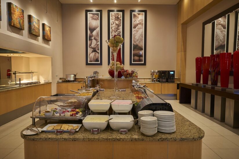 Breakfast buffet spread at Peermont Mondior's Oriana restaurant