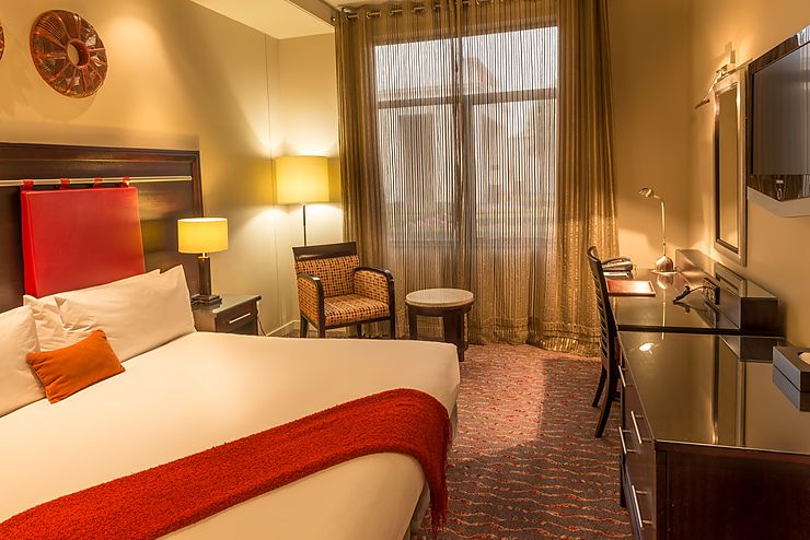 Superior King Room desk area at Peermont Mondior