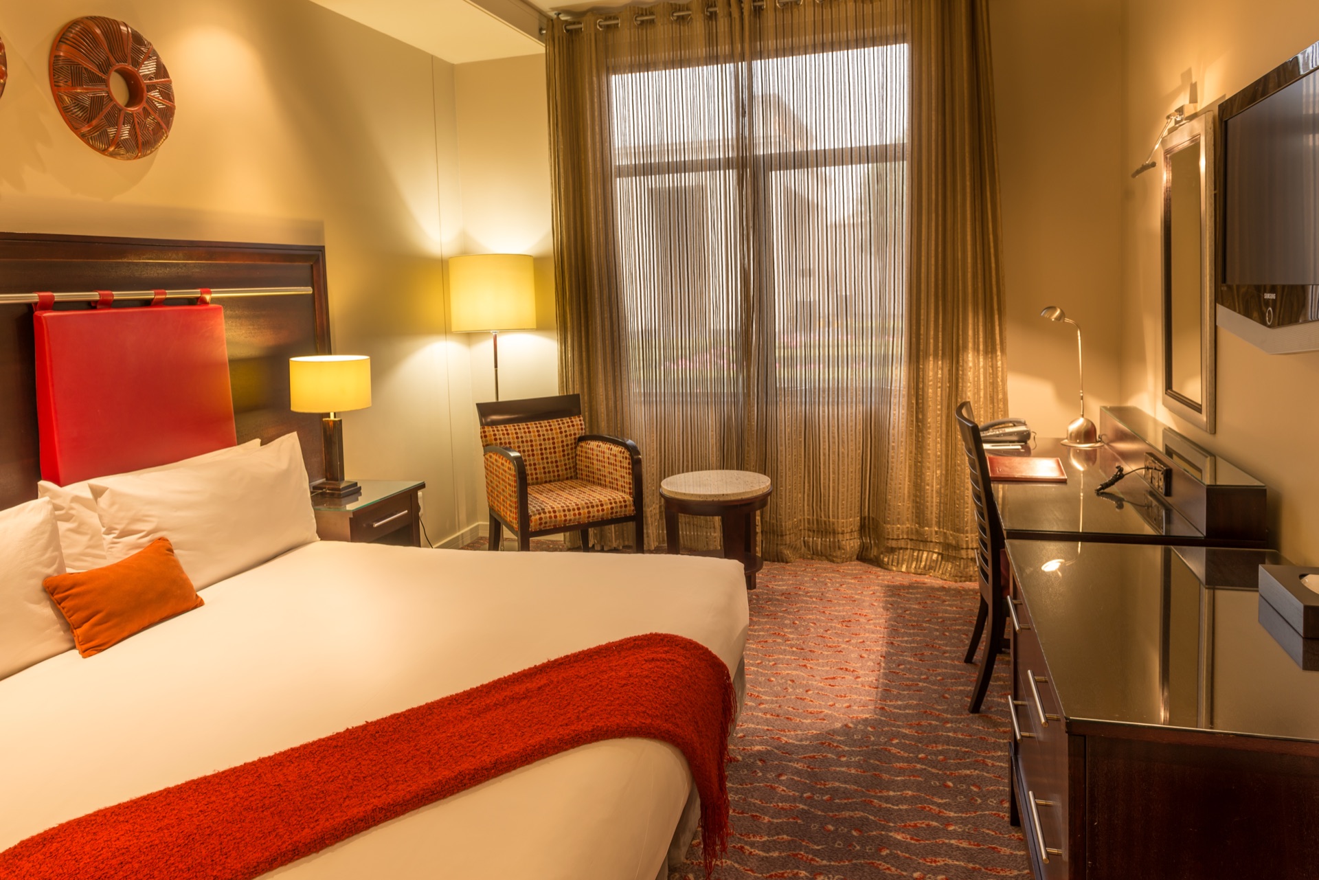 Superior King Room desk area at Peermont Mondior
